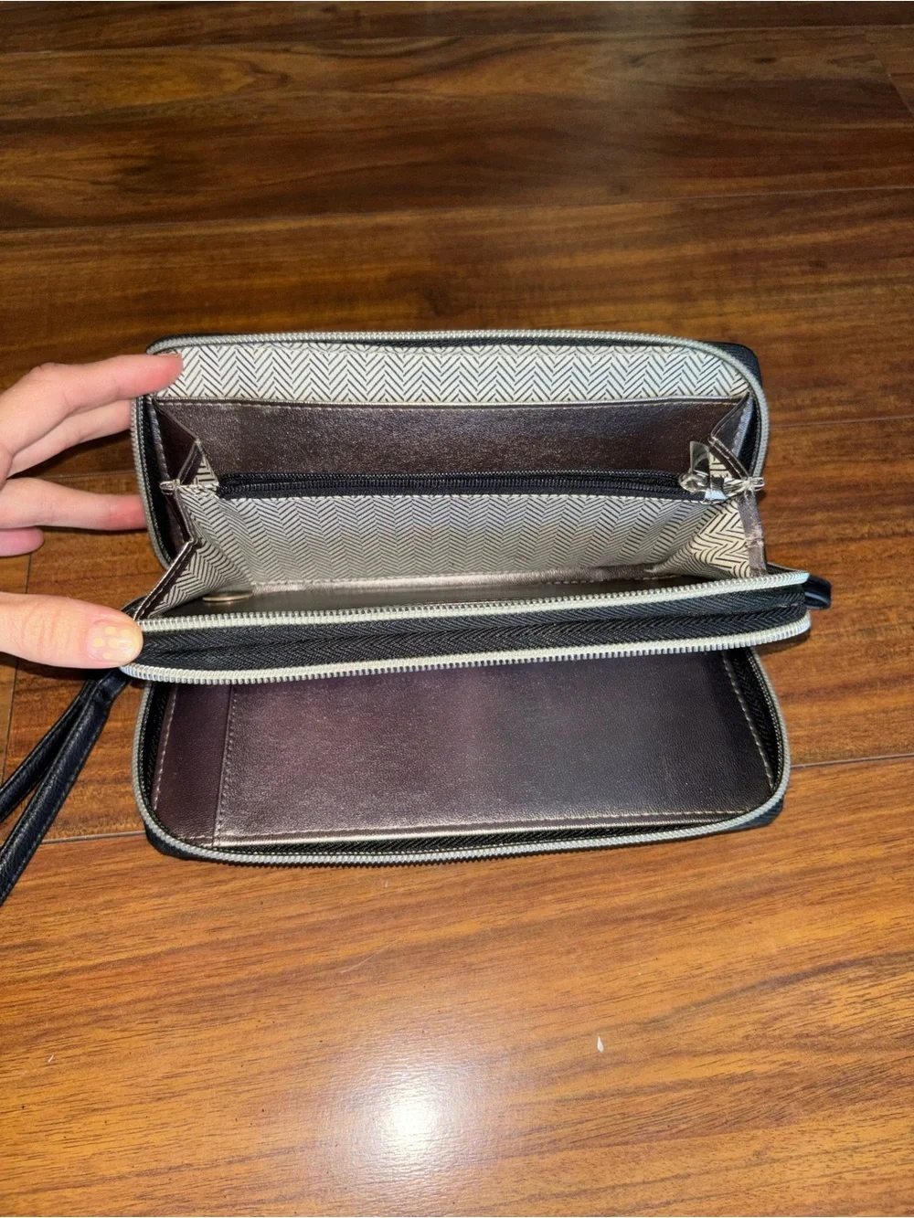 Steve Madden Black Studded Zip Wallet Wristlet